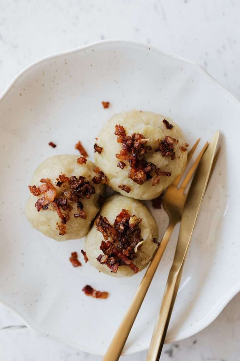Potato and Cheese Pierogi with Bacon